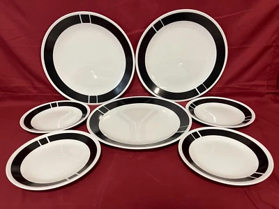 Corelle Urban черный набор из 3 обеденных тарелок 10 1/4 дюйма и 4 хлебных тарелок 6 3/4 дюйма - Изображение 1 из 2