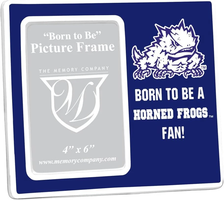 Marco de fotos de cerámica TCU ranas con cuernos NCAA regalo universitario raro nacido para ser Foto 1 de 1