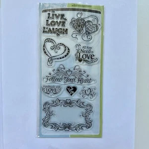 NEW Inkadinkado LOVE & FRIENDSHIP Stamps - Live/Love/Laugh, Handmade w/Love(G31) - Picture 1 of 5