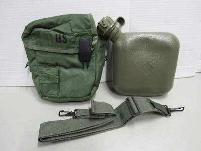 US Military 2 QT Canteen Collapsible & OD Cover w/ Alice Clips & Sling NBC Cap  - Image 1 of 4