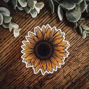 Pegatina de girasol Mandala Arte Dibujado a Mano Al aire libre Flor Jardín Impermeable - Imagen 1 de 1
