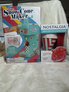 Fabricante de cono de nieve retro 2023 + tazas y pajitas de cuchara nostalgia, ¡¡NUEVO EN CAJA!!! - Imagen 1 de 9