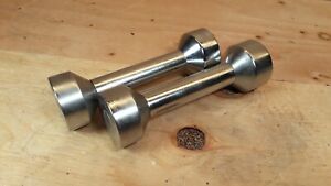 Vintage Weider 3 Lb Chrome Dumbbell Hand Weights Screw on ends