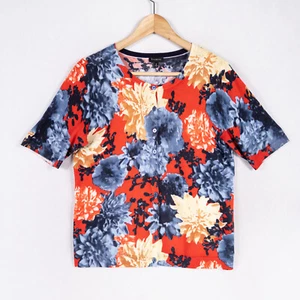 Talbots Sweater Size Medium Multicolor Floral Cardigan Cotton Blend Lightweight - Picture 1 of 8