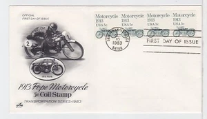 TurtlesTradingPost- Motorcycle- Transportation Series 1983 #1899- FDC Artcraft - Picture 1 of 1