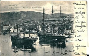 ts 002 -1903 TRIESTE vista dal Bagno Fontana - cartolina VG - FP - Ed. Trenkler - Imagen 1 de 2