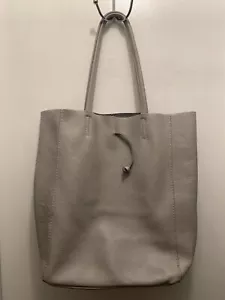 Borse In Pelle Leather Handbag Gray - Picture 1 of 7