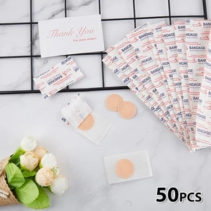 50Pcs Round First Aid Waterproof Healing Wounds Adhesive Bandage Band Aid HF Wu - Picture 1 of 8
