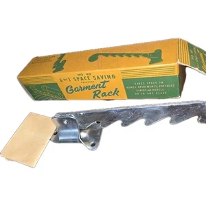 Vintage 50er Jahre Metall Kleiderhalter faltbar Neu in OVP - Bild 1 von 8