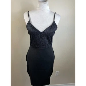 E.L.H. Womens Little Black Dress Size Large Black Bare Back VNeck Mini Party NWT - Picture 1 of 5