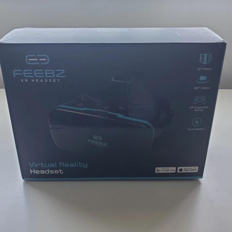 Feebz VR Headset Black Blue VR Phone Compatible - Image 1 of 4