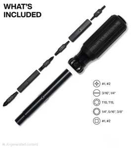 Klein Tools Limited Edition Blackout 11 in 1 Screwdriver - Picture 1 of 3