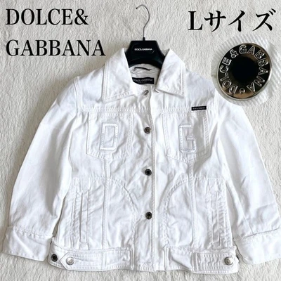 Dolce & Gabbana D&G Logo Denim Envejecido Chaqueta Blusa Abrigo Mujer 40 Blanco Foto 1 de 4