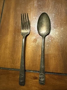 NWA Northwest Airlines International Silver Co Vintage Spoon And Fork - Picture 1 of 8