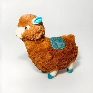 KellyToy Llama Plush Stuffed Animal 11 inch Brown Teal Alpaca Toy - Picture 1 of 3