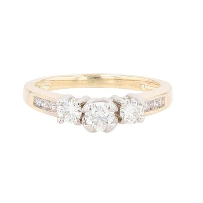 .44ctw Round Diamond Three-Stone Engagement Ring 14k Multi-Tone Gold Size 4.75 - Image 1 of 4