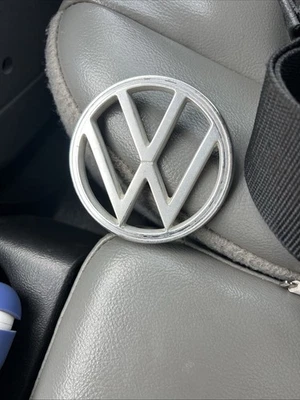 VTG VW Beetle Hood Emblem 3” Badge 113853601B OEM Type 1 Bug Logo Metal Crest - Image 1 of 4