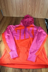Sudadera con Capucha Nike Therma Fit Para Mujer Talla M Rara Naranja y Rosa Forrada de Vellón Nueva Sin Etiquetas Usada en Excelente Condición - Imagen 1 de 9