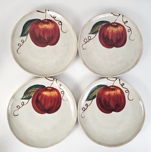 "Platos de ensalada cerámica clásica veneciana roja manzana 8,0"" pintados a mano" - Imagen 1 de 10