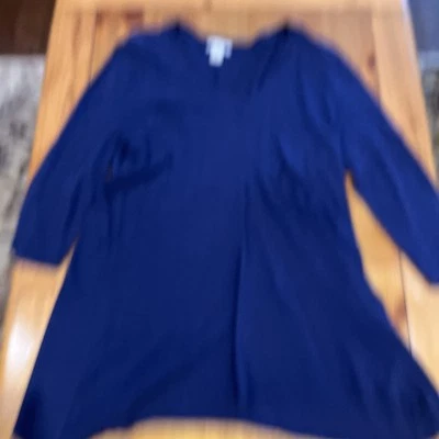 Mod o Doc Mujer Azul Cuello en V Algodón Pullover Manga Larga Camiseta XL  Foto 1 de 4