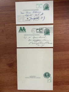 US. 3 Old Postal Cards: 1910-1952 Thomas Jefferson, Martha & George Washington. - Picture 1 of 2