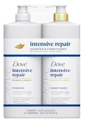 Набор шампуней и кондиционеров Dove Intensive Repair Damage Therapy, 33,8 жидких унции - Изображение 1 из 4