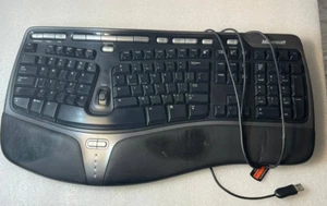 Microsoft keyboard black Natural Ergonomic 4000 v1.0 Model 1048 KU-0462 Tested - Picture 1 of 8