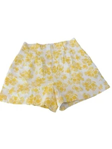 Ann Taylor Größe 6 gelb weiß Blumenmuster hoher Bund Stoffshorts - Bild 1 von 4