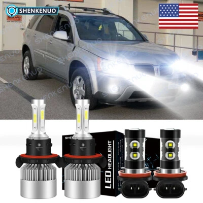 Combo de 4 bombillas LED + faros antiniebla 6000K para Pontiac Torrent 2006-2009 Foto 1 de 4