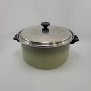 Vintage 5 Quart Suppentopf Edelstahl Avocado Grün mit Deckel - Bild 1 von 11