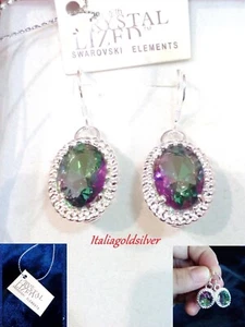 Orecchini Donna Pendenti Cristalli Argento 925 SWAROVSKI ORIGINALI Gioielli  - Foto 1 di 9