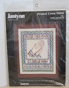 JANLYNN - BLESS THIS HOUSE - PRINTED CROSS STITCH KIT - O LORD WE PRAY SAMPLER - Picture 1 of 2
