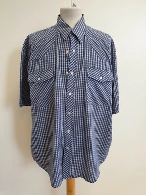 O982 MENS COBRA CREEK BLUE MIX CHECK SHORT SLEEVE SHIRT POCKETS UK XL EU 54-56 - Image 1 of 3