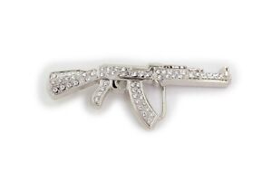 New Men Silver Metal Belt Buckle Machine Gun AK47 Hip Hop Western Fashion Pistol