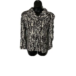 Chicos Damengröße 3 (XXL) schwarz weiß Jacke durchgehender Reißverschluss gefüttert Tasche neu mit Etikett E144 - Bild 1 von 12