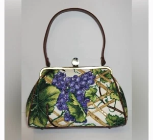ISABELLA FIORE RARE GRAPE VINYARD EMBELLISHED MULTIMEDIA HANDBAG NWOT$359 - Picture 1 of 10
