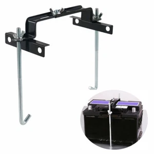 Universal Car Black & Silver Metal Adjustable Car Storage Battery Holder - Picture 1 of 10