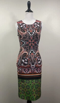 Vestido Clover Canyon XS Negro Blanco Verde Tejido Buceo Bodycon Ajustado Geométrico Foto 1 de 4