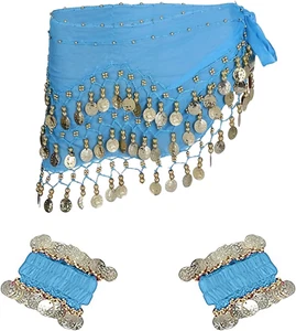 Bauchtanz Hüfttuch mit Armband, Damen Bauchtanz Accessoires Gürtel Chiffon Hüftt - Bild 1 von 5