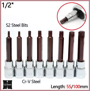 1/2" Drive Torx Bit Set Cr-V Steel Socket Multiple Models S2 Steel Bits 55/100mm - Picture 1 of 39