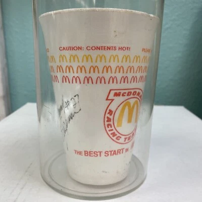 Xícara de café vintage McDonalds rara assinada pela NASCAR Jimmy Spencer - Imagem 1 de 4