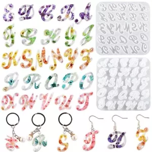 Alphabet Resin Molds Reversed Letter Keychain Molds Fancy Letter Epoxy Resin ... - Picture 1 of 7