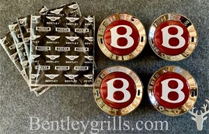 BENTLEY CONTINENTAL GT/GTC AND FLYING SPUR B CHROME WHEEL CENTRE HUB CAP BADGES - Picture 1 of 8