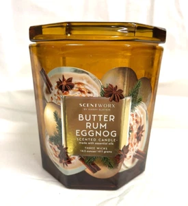 SCENTWORX por Harry Slatkin MANTEQUILLA RON PONCHE DE HUEVO 14,5 oz 3 mechas tarro vela ¡RARO! - Imagen 1 de 1