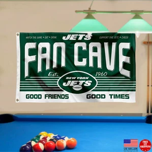 New York Jets Banner 3' x 5' Man Cave Flag Perfect Game Day Fan Tailgating Team - Picture 1 of 12