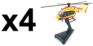4er Set Hubschrauber Eurocopter EC145 Zivile Sicherheit - 1:90 Druckgussmodell