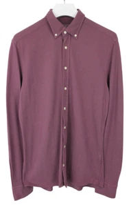 Camicia Slim Fit Piquet Tinta Gment HACKETT Uomo Viola Taglia MEDIA - Foto 1 di 10