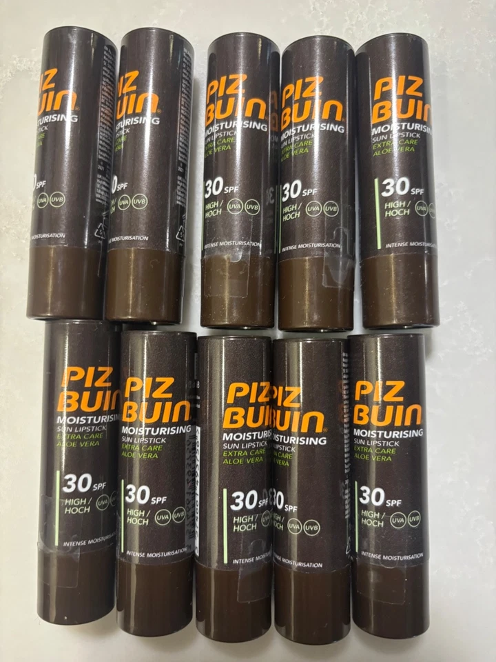 10xPiz Buin Moisturising Sun Lipstick 4.9g SPF 30 High - UVA/ UVB Protection - Image 1 of 1
