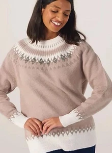 Apricot Fairisle verzierter Strickpullover taupe UK 18 NEU - Bild 1 von 19
