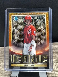 Juan Soto-2023 Bowman Mega Box Iconic Mojo Orange Refractor 12/25 - Picture 1 of 2